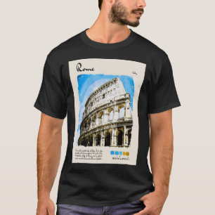Camiseta Roma Viaje de color de agua vintage