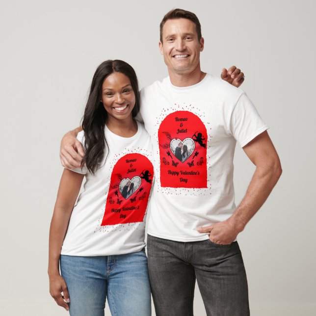 Camiseta Romance Cupid Photo Red Heart Happy Valentines Day (Unisexo)