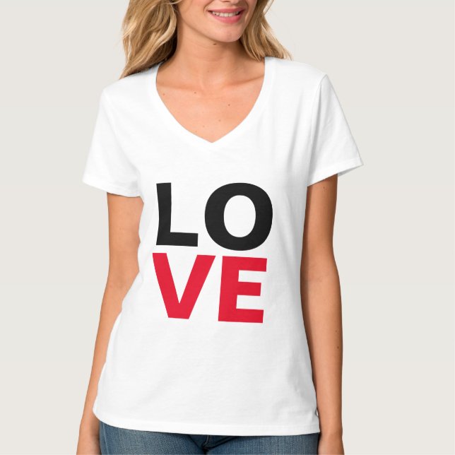 Camiseta Romance de amor de fondo rojo único (Anverso)