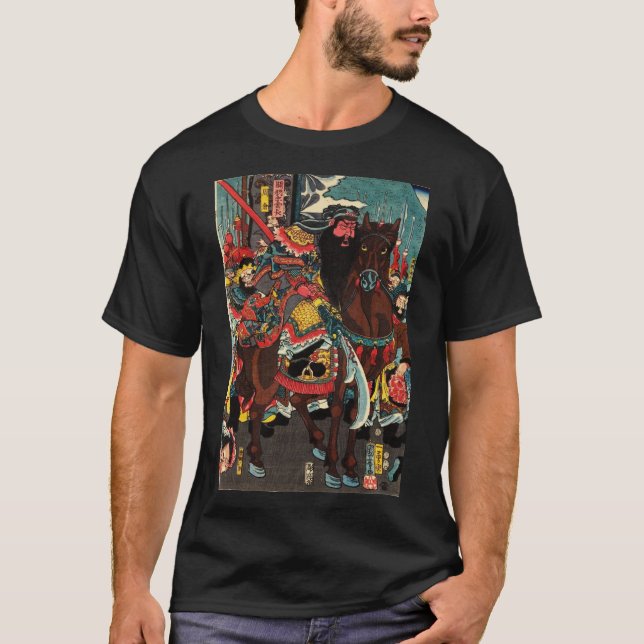 Camiseta Romance de Guan Yu Kuniyoshi Ukiyo-e tres reinos (Anverso)