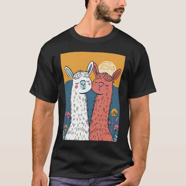 Camiseta Romance de Llama-Rama en vogue vectorial (Anverso)