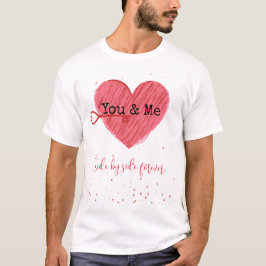 Camiseta Romance Love Cute Red Heart Moderno Día de San Val
