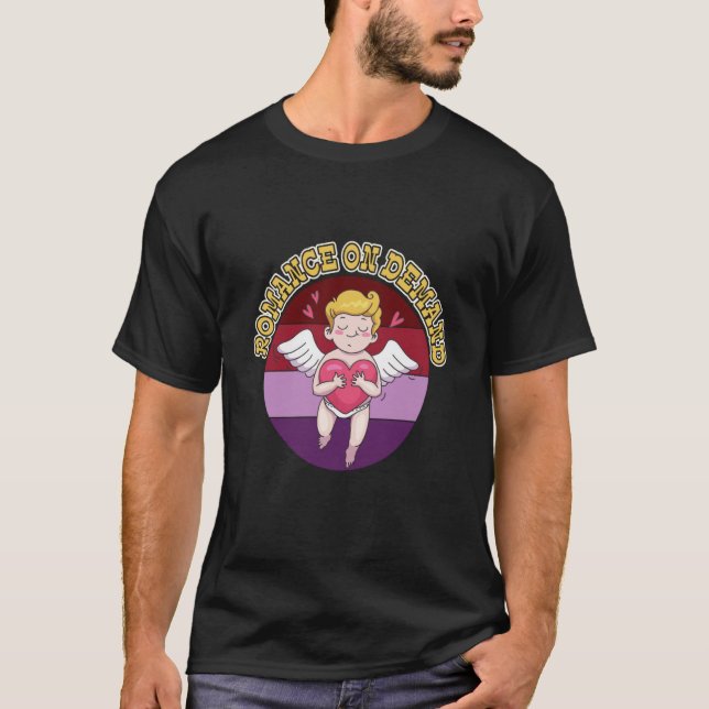 Camiseta Romance on demand makes people fall in love cupid' (Anverso)