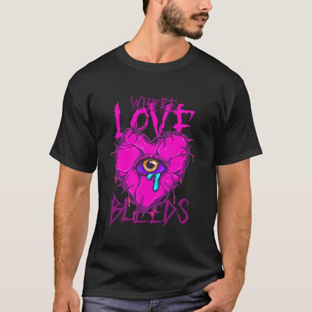 Camiseta Romance Oscuro Donde el Amor Sangra (Anverso)