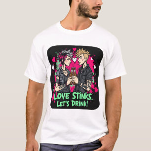 Camiseta Romance rebelde: el amor apesta, bebamos