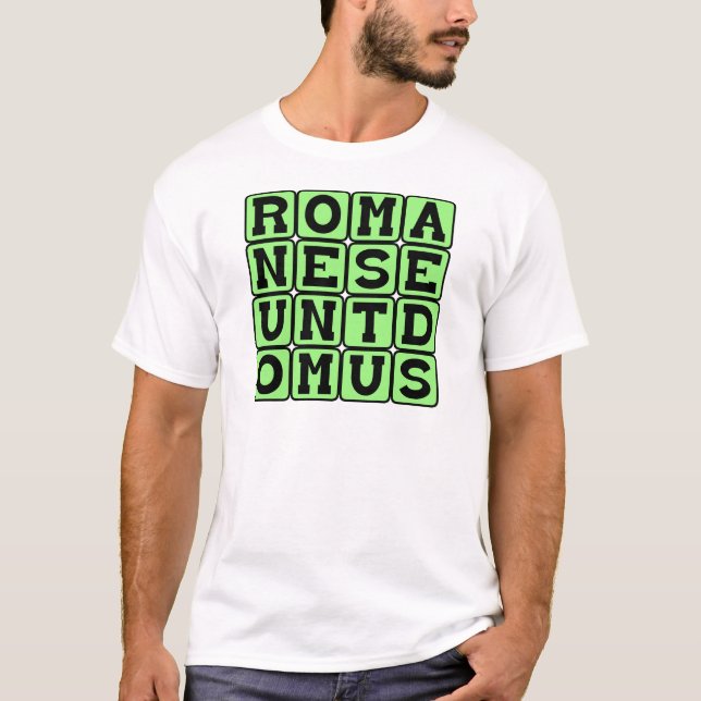 Camiseta Romanes Eunt Domus, Graffiti en Latín (Anverso)