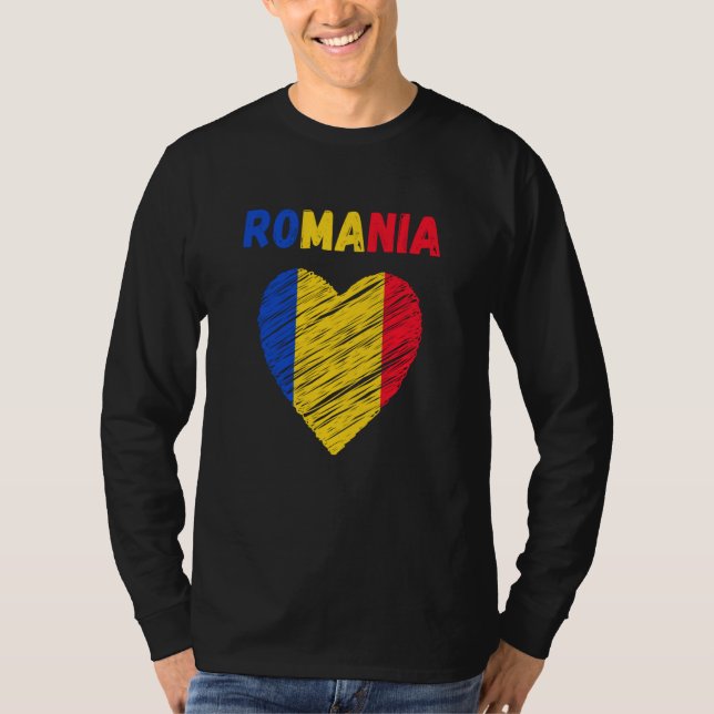 Camiseta Romania Flag Holiday Romania Heart Romanian Flag (Anverso)