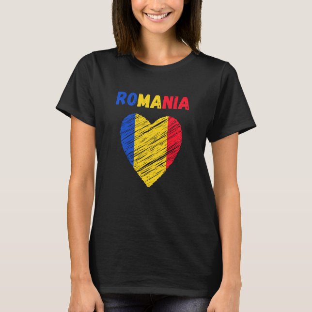Camiseta Romania Flag Holiday Romania Heart Romanian Flag (Anverso)