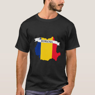 Camiseta Romania flag map