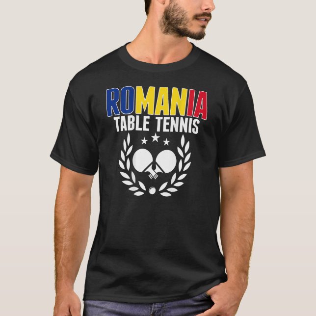 Camiseta Romania Ping Pong     Romanian Table Tennis Suppor (Anverso)