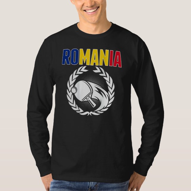 Camiseta Romania Ping Pong   Romanian Table Tennis Supporte (Anverso)