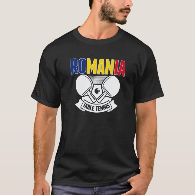 Camiseta Romania Ping Pong   Romanian Table Tennis Supporte (Anverso)