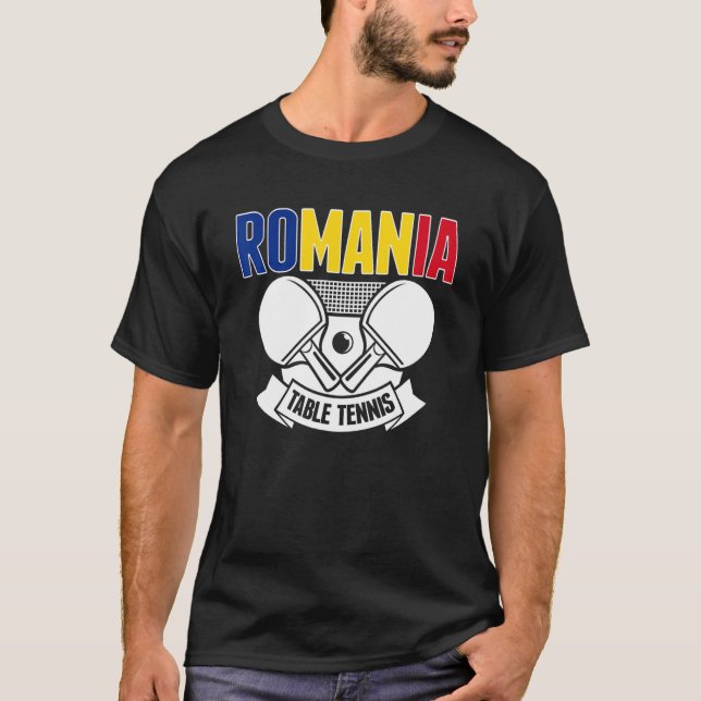 Camiseta Romania Ping Pong   Romanian Table Tennis Supporte (Anverso)