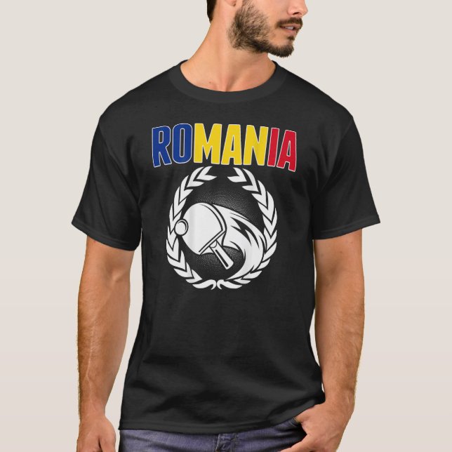 Camiseta Romania Ping Pong   Romanian Table Tennis Supporte (Anverso)