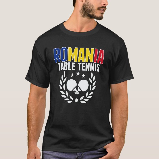 Camiseta Romania Table Tennis   Romanian Ping Pong Supporte (Anverso)
