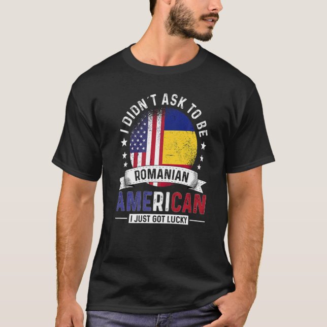 Camiseta Romanian American Countries Flags Pride Romania Fl (Anverso)