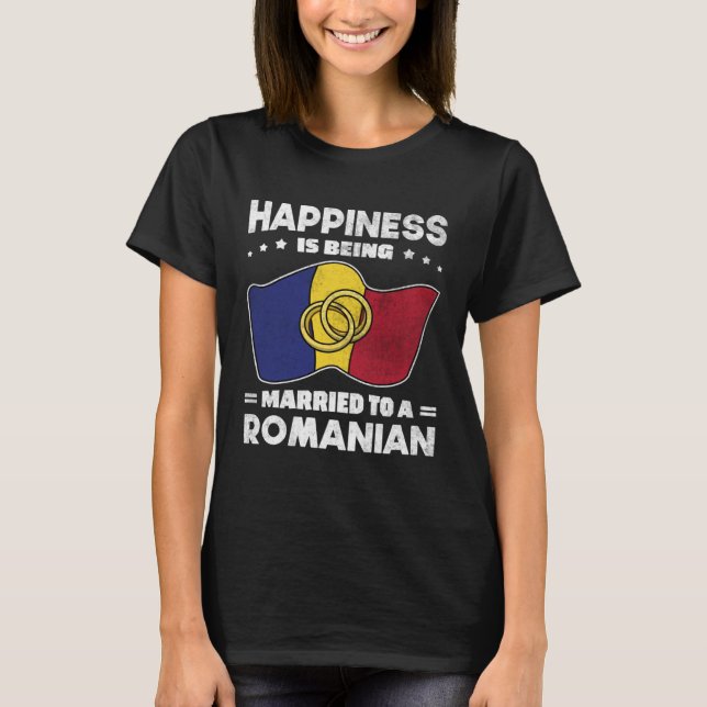 Camiseta Romanian Wedding State of Romania Roots Married (Anverso)