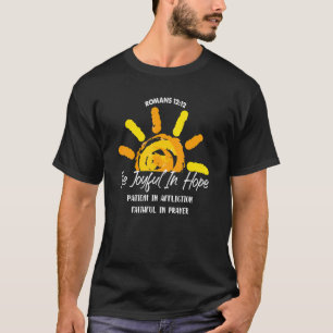 Camiseta Romanos 12 12 alegres en la esperanza de paciente 
