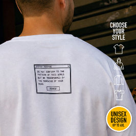 Camiseta Romanos 12:2 No se amolden a la ropa urbana cristi