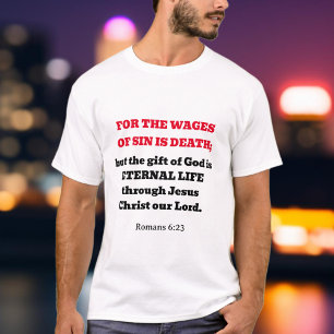 Camiseta Romanos de moda 6:23 Escritura de Evangelio Cristi