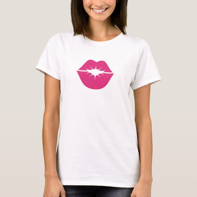 Camiseta romántica de diseño de besos (Anverso)