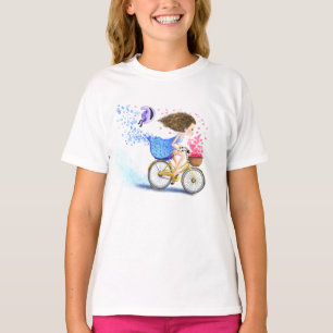 Camiseta Romántica de Niña con Bicicleta