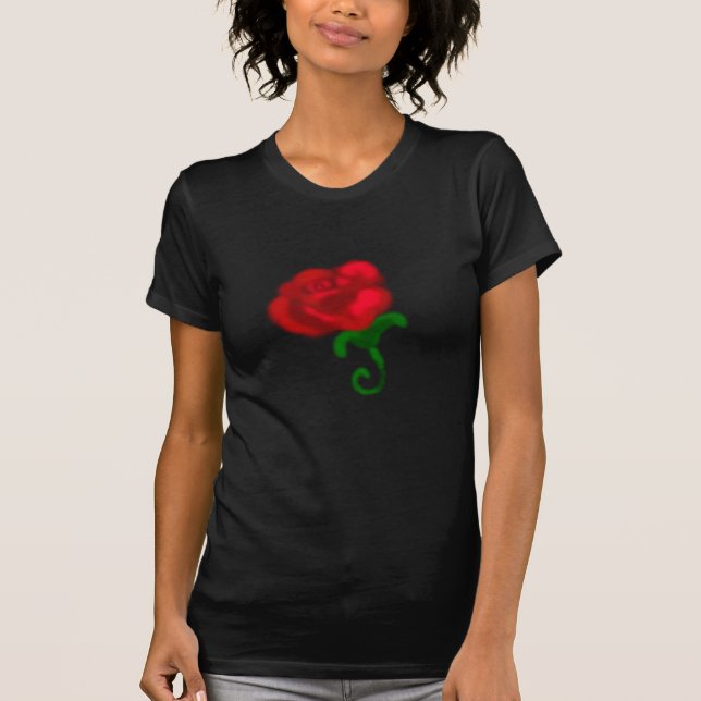 Camiseta Romántica De Rosa Y Ángel Wings (Anverso)