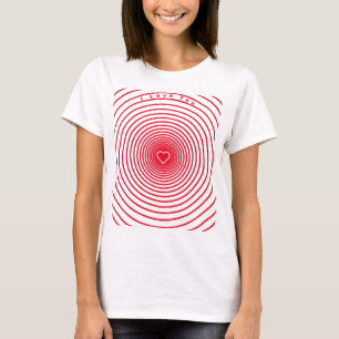 Camiseta romántica del corazón con texto - te amo