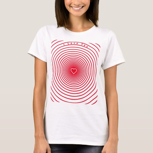 Camiseta romántica del corazón con texto - te amo (Anverso)