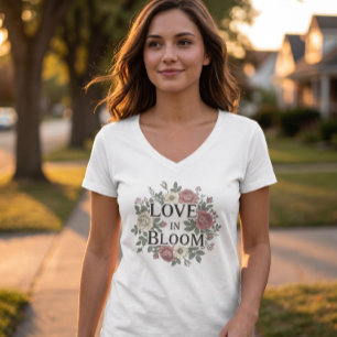 Camiseta Romántica Floral Love in Bloom
