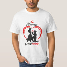 Camiseta Romántica para Parejas Siempre Gana el Am