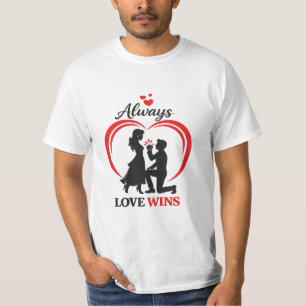 Camiseta Romántica para Parejas Siempre Gana el Am