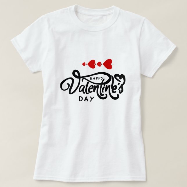 Camiseta Romántico Corazón Rojo Diseño del Día de San Valen (Diseño del anverso)