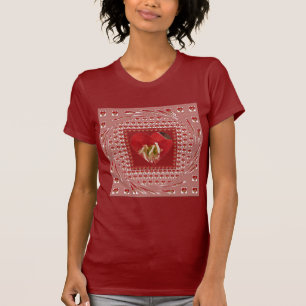 Camiseta Romántico Diseño Corazón de Flores Rojas 4 Momento