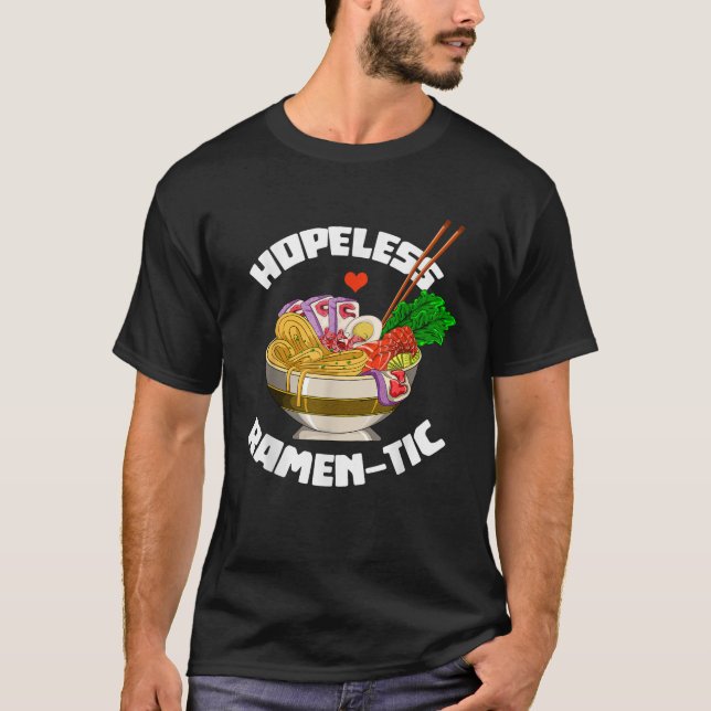 Camiseta Romántico divertido sin esperanza Anime Comida Ram (Anverso)