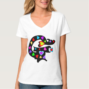 Camiseta ╚" ★ Romántico Inicial "G" Mujeres Nano V-Neck T ╝