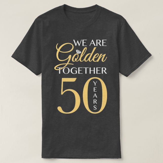 Camiseta Romántico para parejas - 50° Aniversario Boda (Diseño del anverso)
