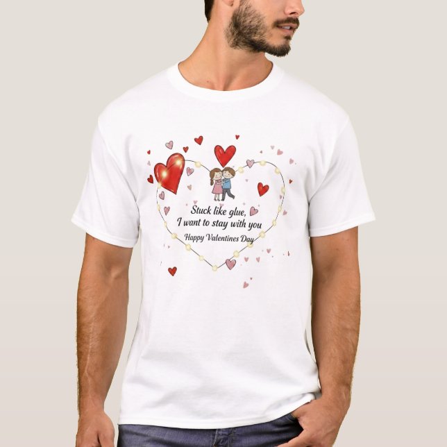 Camiseta Romántico quiere quedarse contigo  (Anverso)