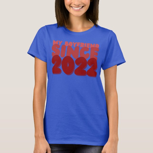 Camiseta Romántico significativo otro, mi novio desde 2022 (Anverso)