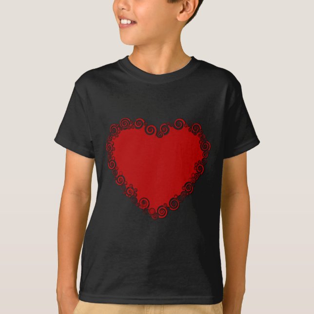 Camiseta Romántico Valentine Love Heart Red (Anverso)