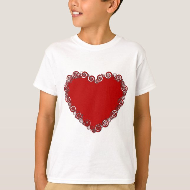 Camiseta Romántico Valentine Love Heart Red (Anverso)