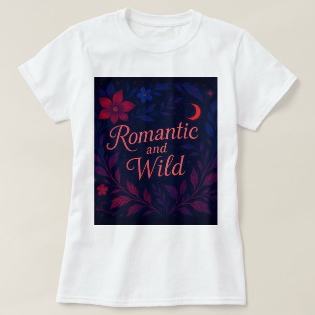 Camiseta romántico y salvaje (Diseño del anverso)