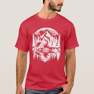 Camiseta Romc Camping junto al lago en el bosque familiar