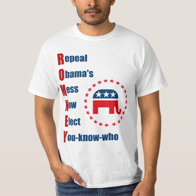 Camiseta Romney - el lío de Obama de la derogación (Anverso)