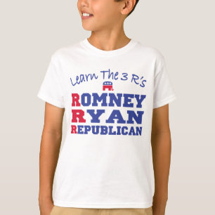 Camiseta Romney Ryan aprende los 3 r