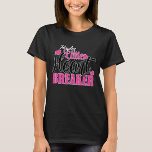 Camiseta Rompe corazones de corazón pequeño rosa con nombre