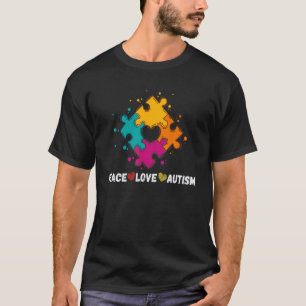 Camiseta Rompecabezas Arcoíris Paz Amor Autismo Poppin Conc