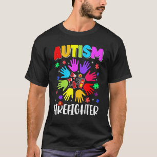 Camiseta Rompecabezas Bombero Autismo Conciencia del Autism