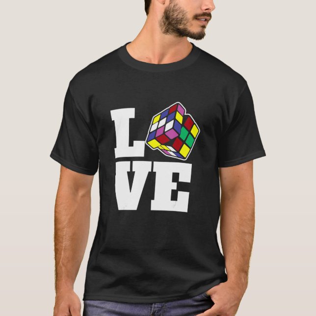 Camiseta Rompecabezas competitivo Cubo amor Velocidad de co (Anverso)