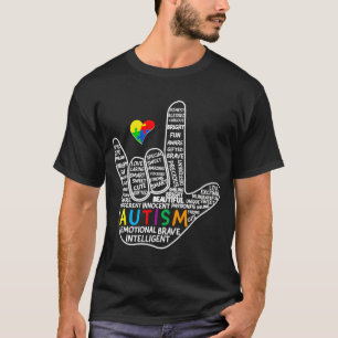 Camiseta Rompecabezas Corazón Asl Amor Idioma Rótulo Autism